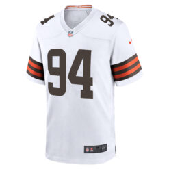 Alternative view of Mason Graham Cleveland Browns White Away Game Jersey - All Stitched