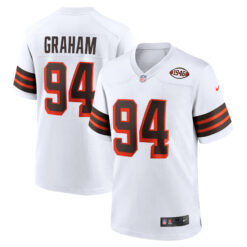 Mason Graham Cleveland Browns White 1946 Throwback Game Jersey - All Stitched