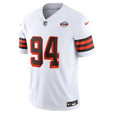 Alternative view of Mason Graham Cleveland Browns White 1946 Throwback Vapor F.U.S.E Limited Jersey - All Stitched