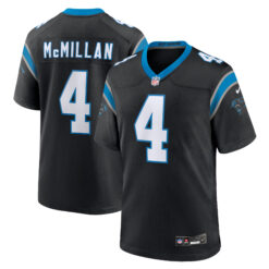 Tetairoa McMillan Carolina Panthers Black Home Game Jersey - All Stitched