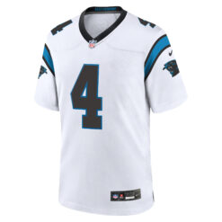 Alternative view of Tetairoa McMillan Carolina Panthers White Road Game Jersey - All Stitched