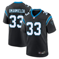 Princely Umanmielen Carolina Panthers Black Home Game Jersey - All Stitched