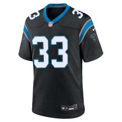 Alternative view of Princely Umanmielen Carolina Panthers Black Home Game Jersey - All Stitched