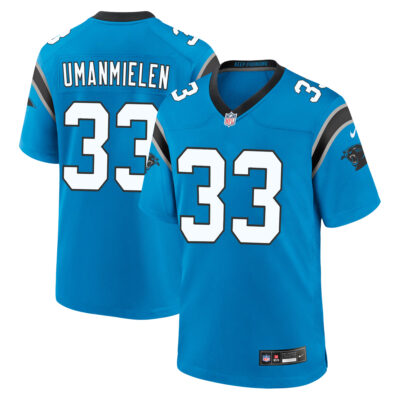 Princely Umanmielen Carolina Panthers Light Blue Alternate Game Jersey - All Stitched