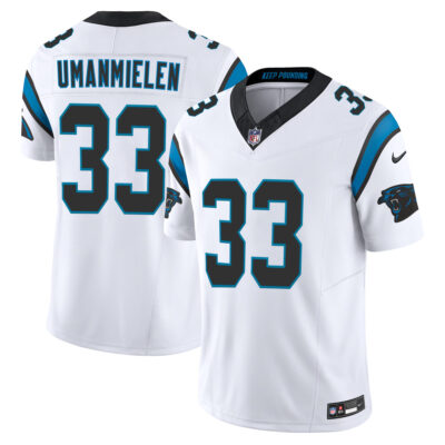Princely Umanmielen Carolina Panthers White Road Vapor F.U.S.E Limited Jersey - All Stitched