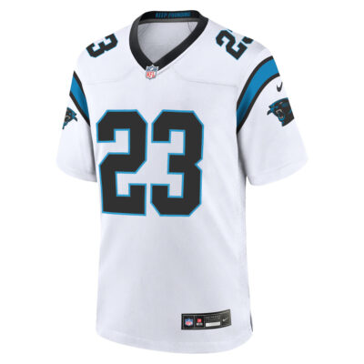 Alternative view of Trevor Etienne Carolina Panthers White Road Game Jersey - All Stitched