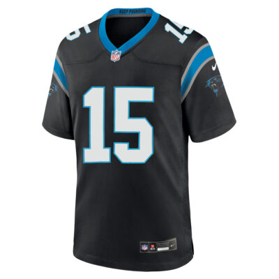 Alternative view of Jimmy Horn Jr Carolina Panthers Black Home Game Jersey - All Stitched