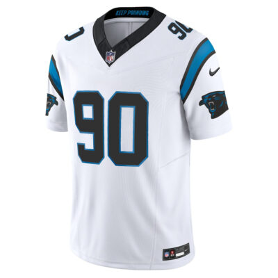 Alternative view of Julius Peppers Carolina Panthers White Road Vapor F.U.S.E Limited Jersey - All Stitched