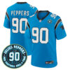 Julius Peppers Carolina Panthers Light Blue Alternate Game Jersey w/ HOF Patch - All Stitched