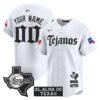 Custom Texas Rangers White Mexico Tejano Barrio Style Limited Jersey - All Stitched