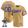 Custom Texas Rangers Gold Rangers Captain Patch Limited Jersey - All Stitched