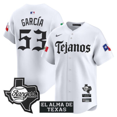 Adolis Garcia Texas Rangers White Mexico Tejano Barrio Style Limited Jersey - All Stitched