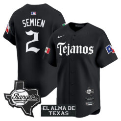 Marcus Semien Texas Rangers Black Mexico Tejano Barrio Style Limited Jersey - All Stitched