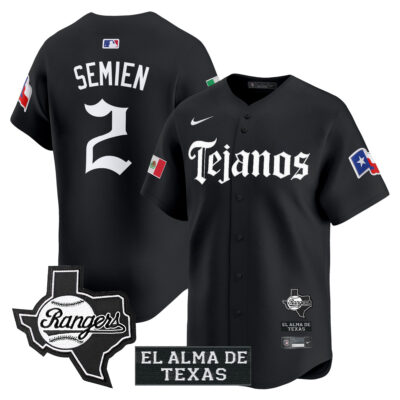 Marcus Semien Texas Rangers Black Mexico Tejano Barrio Style Limited Jersey - All Stitched