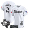 Marcus Semien Texas Rangers White Mexico Tejano Barrio Style Limited Jersey - All Stitched