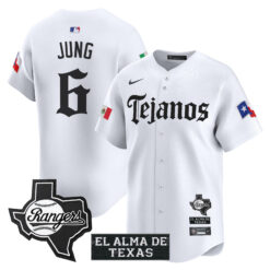 Josh Jung Texas Rangers White Mexico Tejano Barrio Style Limited Jersey - All Stitched