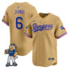 Josh Jung Texas Rangers Gold Rangers Captain Patch Limited Jersey - All Stitched