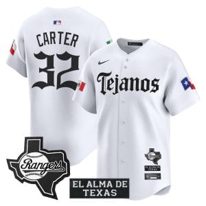 Evan Carter Texas Rangers White Mexico Tejano Barrio Style Limited Jersey - All Stitched