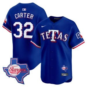 Evan Carter Texas Rangers Royal Blue Tetas Limited Jersey - All Stitched