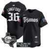Wyatt Langford Texas Rangers Black Mexico Tejano Barrio Style Limited Jersey - All Stitched