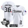 Wyatt Langford Texas Rangers White Mexico Tejano Barrio Style Limited Jersey - All Stitched