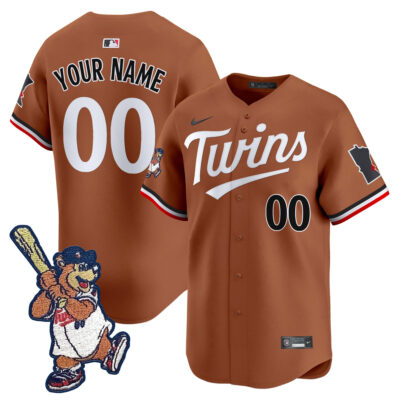 Custom Minnesota Twins TC Bear Patch Limited Jersey - All Stitched