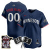 Custom Minnesota Twins Navy Minnesota Twins State Patch Limited Jersey - All Stitched