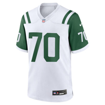Alternative view of Armand Membou New York Jets White Classic Alternate Game Jersey - All Stitched
