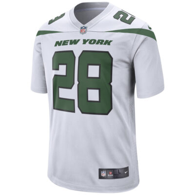 Alternative view of Curtis Martin New York Jets White Road Jersey - All Stitched