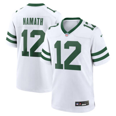 Joe Namath New York Jets White Road Game Jersey - All Stitched