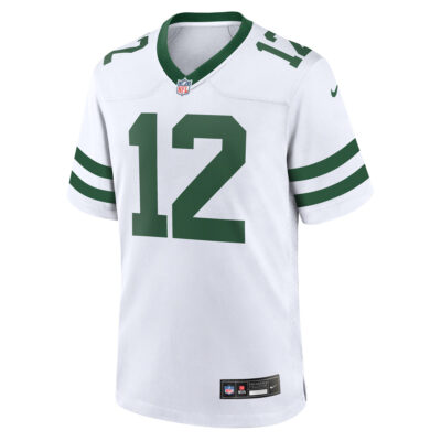 Alternative view of Joe Namath New York Jets White Road Game Jersey - All Stitched