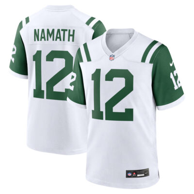 Joe Namath New York Jets White Classic Alternate Game Jersey - All Stitched