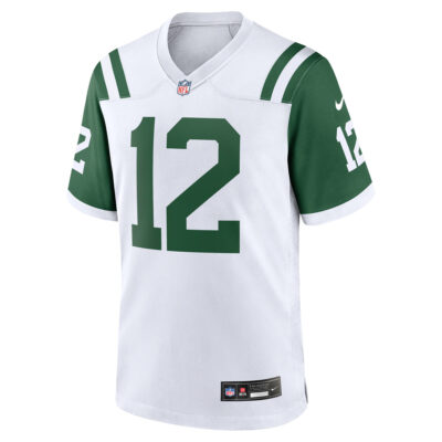 Alternative view of Joe Namath New York Jets White Classic Alternate Game Jersey - All Stitched