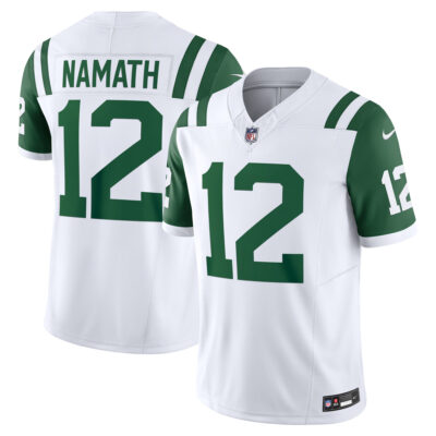 Joe Namath New York Jets White Classic Alternate Vapor F.U.S.E Limited Jersey - All Stitched