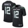 Joe Namath New York Jets Black Alternate Jersey - All Stitched
