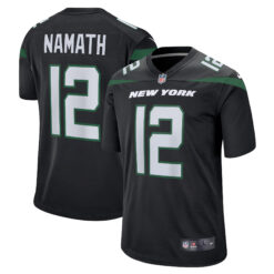 Joe Namath New York Jets Black Alternate Jersey - All Stitched