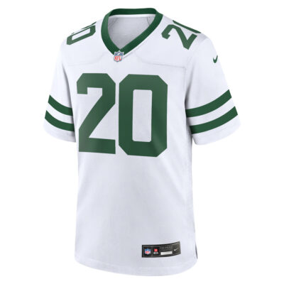 Alternative view of Breece Hall New York Jets White Road Game Jersey - All Stitched