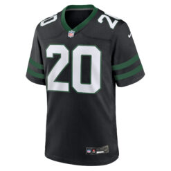 Alternative view of Breece Hall New York Jets Black Alternate Game Jersey - All Stitched