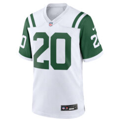 Alternative view of Breece Hall New York Jets White Classic Alternate Game Jersey - All Stitched