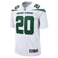 Alternative view of Breece Hall New York Jets White Road Jersey - All Stitched