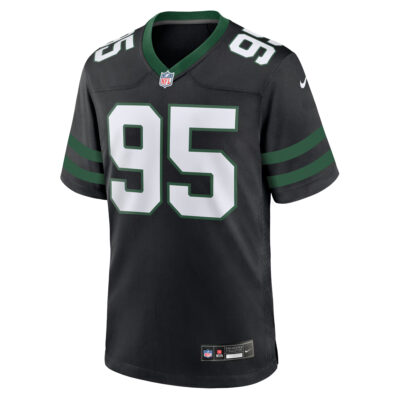 Alternative view of Quinnen Williams New York Jets Black Alternate Game Jersey - All Stitched