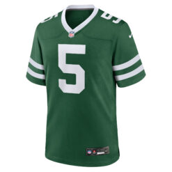 Alternative view of Garrett Wilson New York Jets Green Home Game Jersey - All Stitched