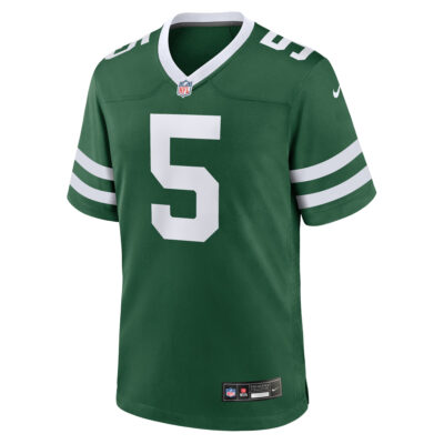Alternative view of Garrett Wilson New York Jets Green Home Game Jersey - All Stitched