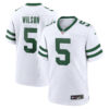 Garrett Wilson New York Jets White Road Game Jersey - All Stitched