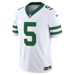 Alternative view of Garrett Wilson New York Jets White Road Vapor F.U.S.E Limited Jersey - All Stitched
