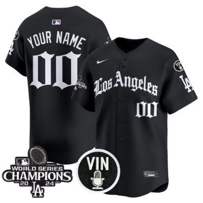 Custom Los Angeles Dodgers Black Gothic Style Limited Jersey - All Stitched