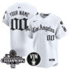 Custom Los Angeles Dodgers White Gothic Style Limited Jersey - All Stitched