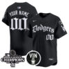 Custom Los Angeles Dodgers Black Gothic Style Limited Jersey - All Stitched