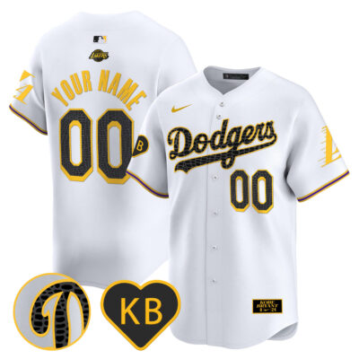 Custom Los Angeles Dodgers Black Mamba White Limited Jersey - All Stitched
