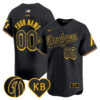Custom Los Angeles Dodgers Black Mamba Black Limited Jersey - All Stitched